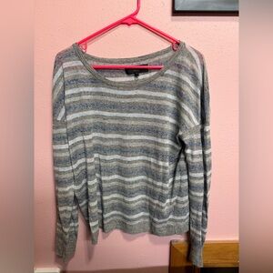 Rag & Bone Gray/White/Blue Striped top Medium